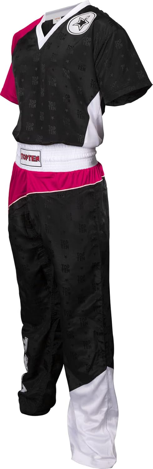 TOP TEN Kickboxuniform „Bow“ Schwarz - Pink - Weiss XXL, Schwarz - Pink - Weiss XXL