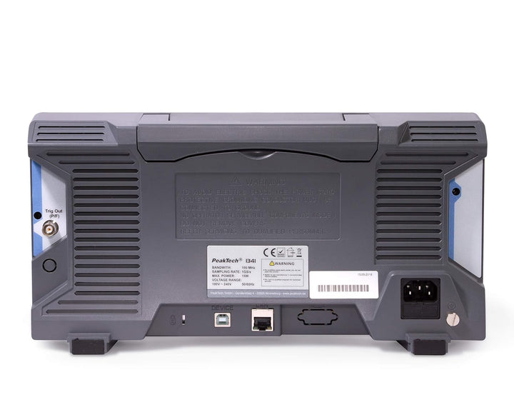 PeakTech 1341 – 4-Kanal Speicher-Oszilloskop 100 MHz - Max. 1 GS/s mit USB, LAN Schnittstelle & 8" H