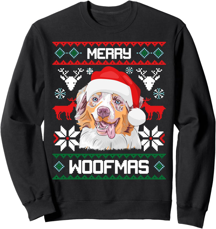 Australian Shepherd - Merry Woofmas Hund Weihnachten Xmas Sweatshirt