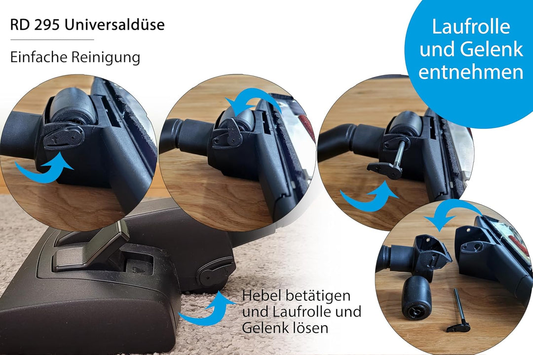 Wessel-Werk RD 295 Staubsaugerdüse 35mm | Universal Bodendüse | Kombidüse für Hartboden und Teppich