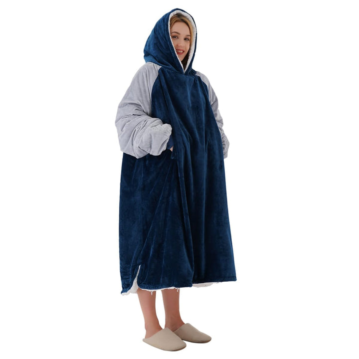 Winthome Hoodie Decke Doppelte Wärme, Kuschelpullover Damen Warm Weich,Hoodie mit Tasche und Kapuze,