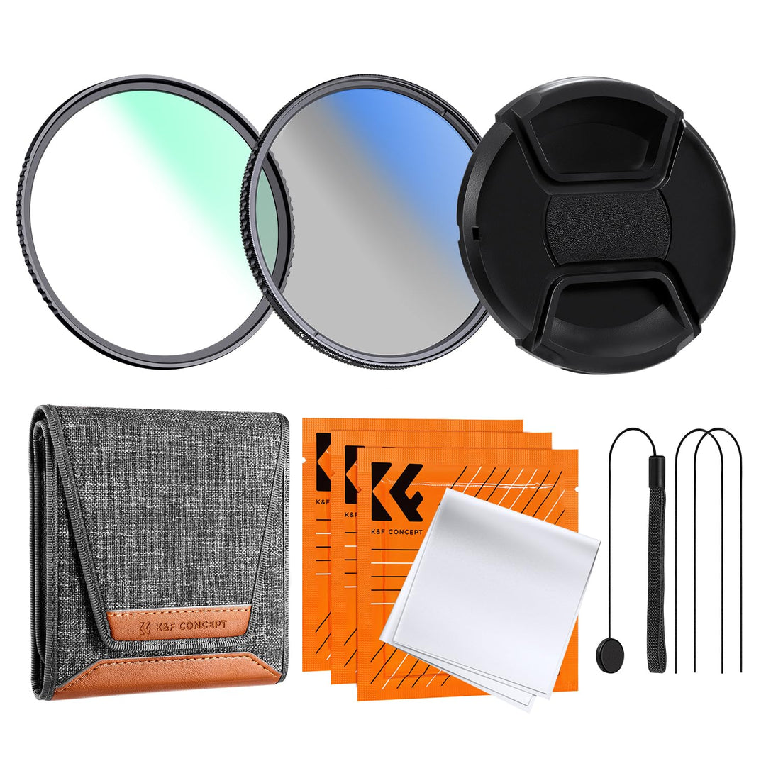K&F Concept Nano K-Serie Filter Set 43mm UV Filter,Polfilter (CPL),Objektivdeckel& Aufbewahrungstasc