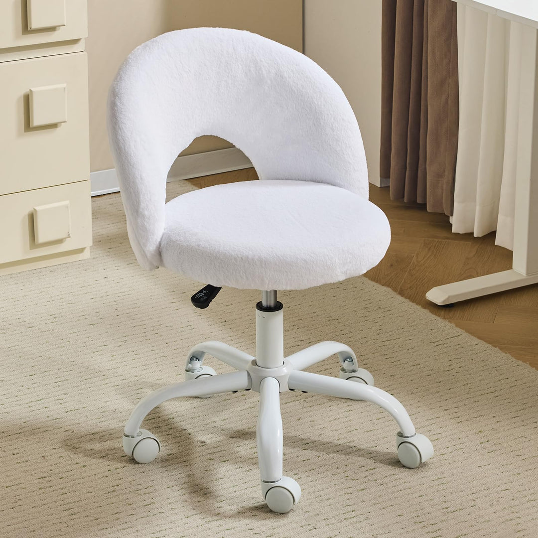 Bonnlo Homeoffice Stuhl, Schreibtischstuhl, Schminktisch Stuhl, Bürostuhl ohne Armlehnen, Drehstuhl
