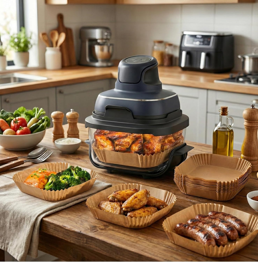 240 Stück Airfryer Backpapier für Ninja CRISPi tragbare Air fryer Heissluftfritteuse, Backpapier für