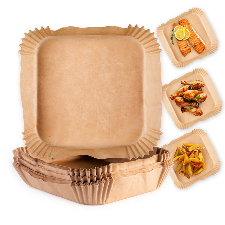 GOURMETmaxx Backpapier für Heissluftfritteuse 5 bis 6 Liter | Backpapierschale antihaftbeschichtet &amp;