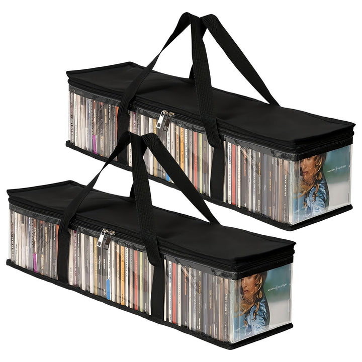 Amexo Transparente DVD Aufbewahrungstaschen Tragbare CD Hülle mit Griffen Wasserabweisende Kunststof