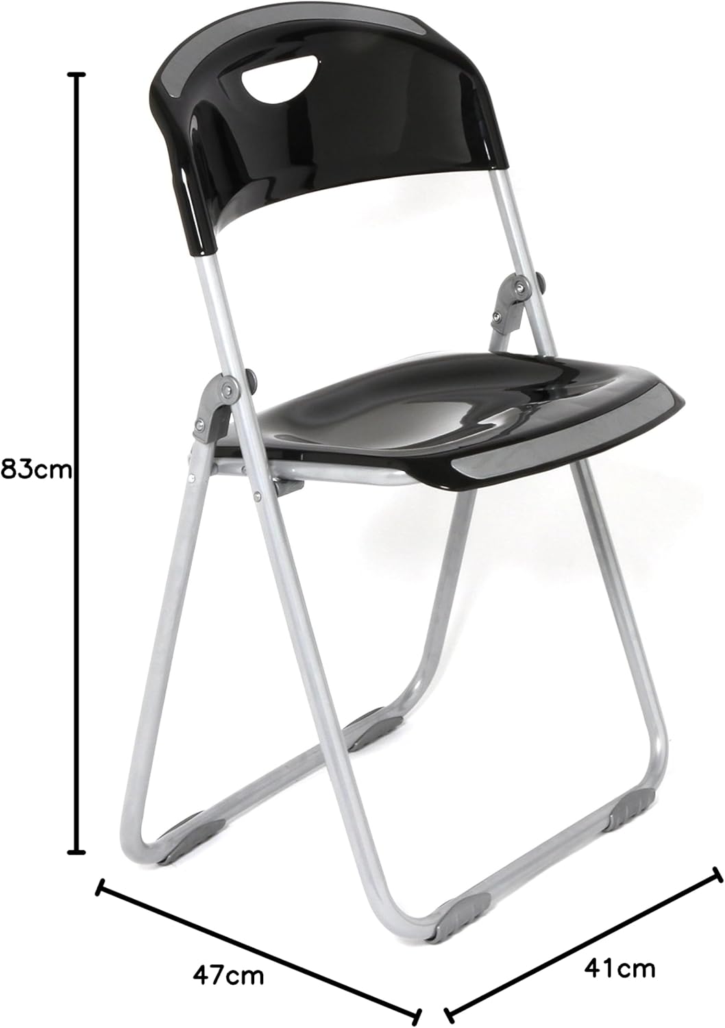Metal Far 240 'ner Klappstuhl mit Sitzfläche und Rückenlehne aus Polypropylen, Einsätze matt, Schwar