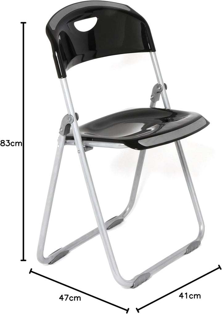 Metal Far 240 'ner Klappstuhl mit Sitzfläche und Rückenlehne aus Polypropylen, Einsätze matt, Schwar