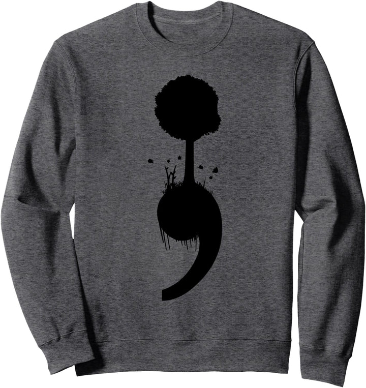 Semikolon Tree Suicide Depressionsprävention Sweatshirt