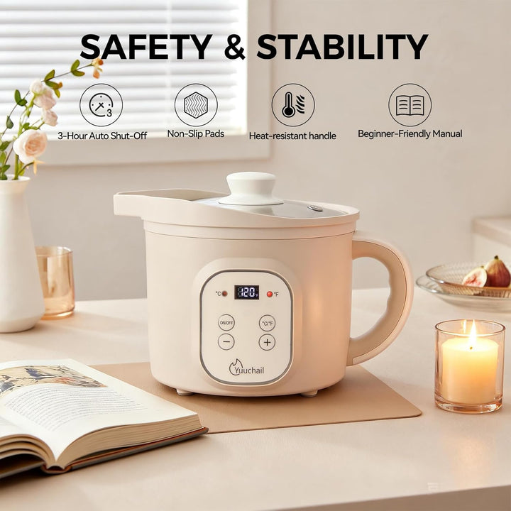Yuuchail 1,5 l elektrischer Wachsschmelzer mit Digitalanzeige, präziser Temperaturregelung (30–150 °