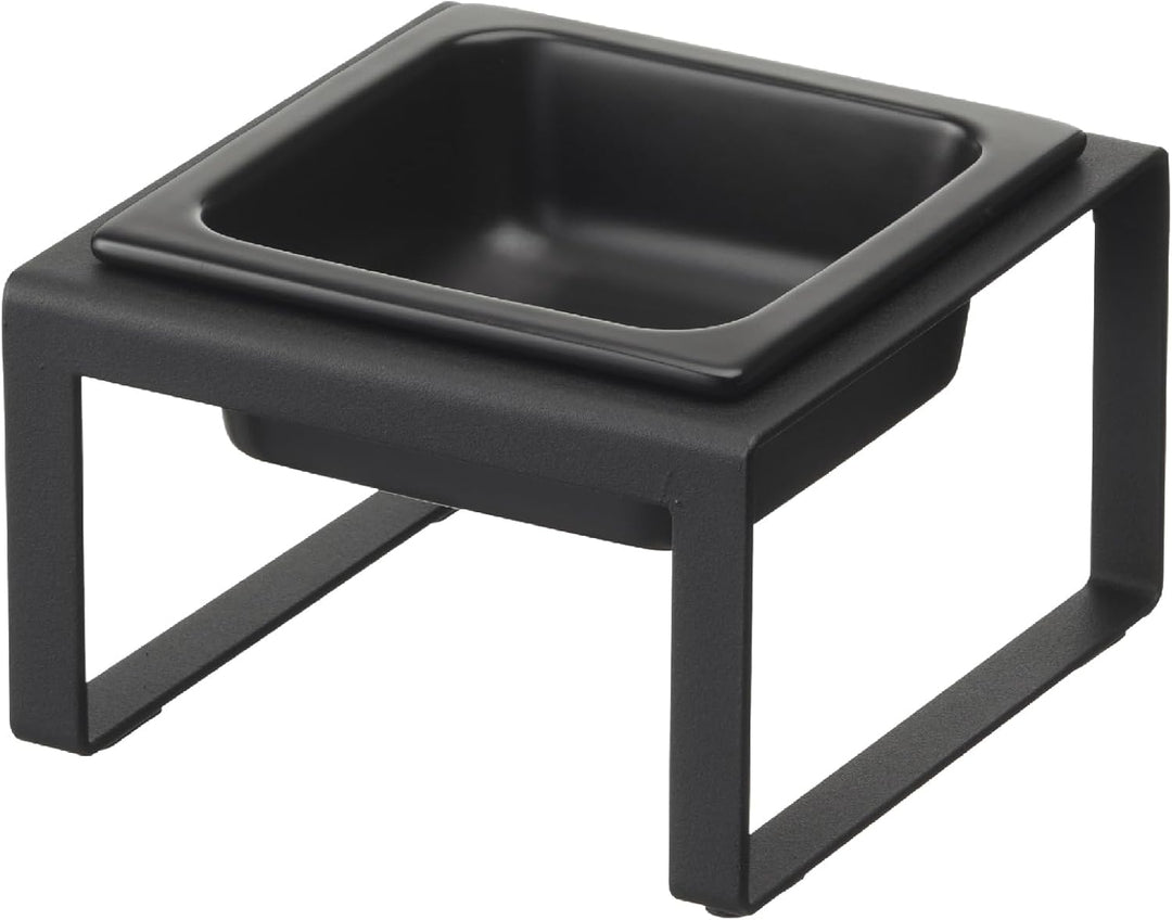 Yamazaki TOWER 5817 Futternapfständer einzeln, 300ML, Schwarz, Stahl/Keramik, Pet Food Bowl Stand, S