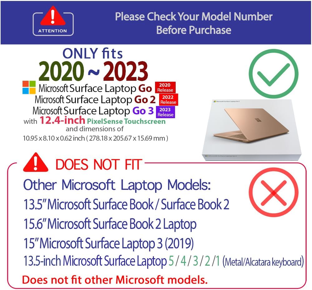 mCover Nur kompatibel mit Microsoft Surface Laptop Go 2/1 mit Touchscreen (nicht kompatibel mit ande