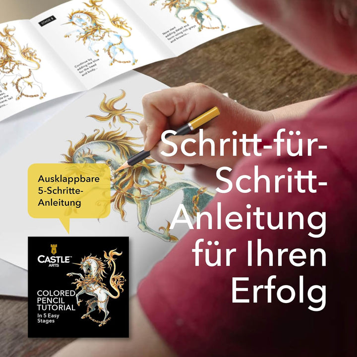 Castle Art Supplies 72 Buntstifte Set |Hochwertige Farbminen mit weichem Kern für erfahrene Künstler