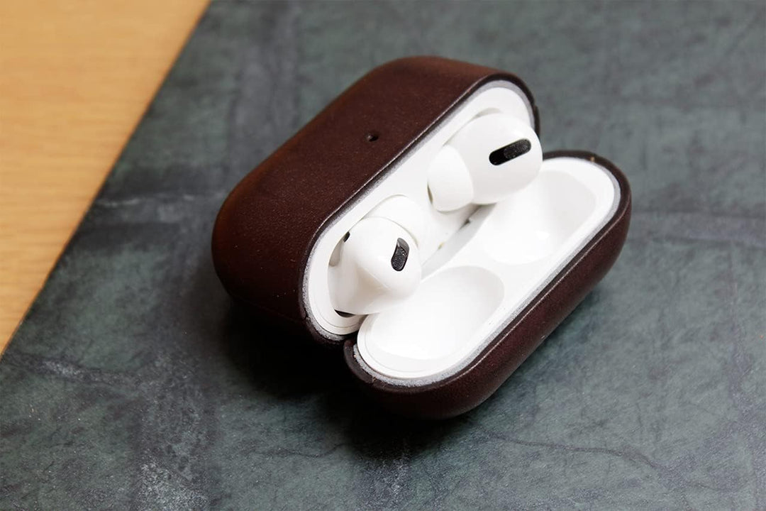 AirPod Pro Case, Hülle Für AirPods - Pflanzlich Gegerbtes Leder Handmade in Germany Dunkelbraun (Air