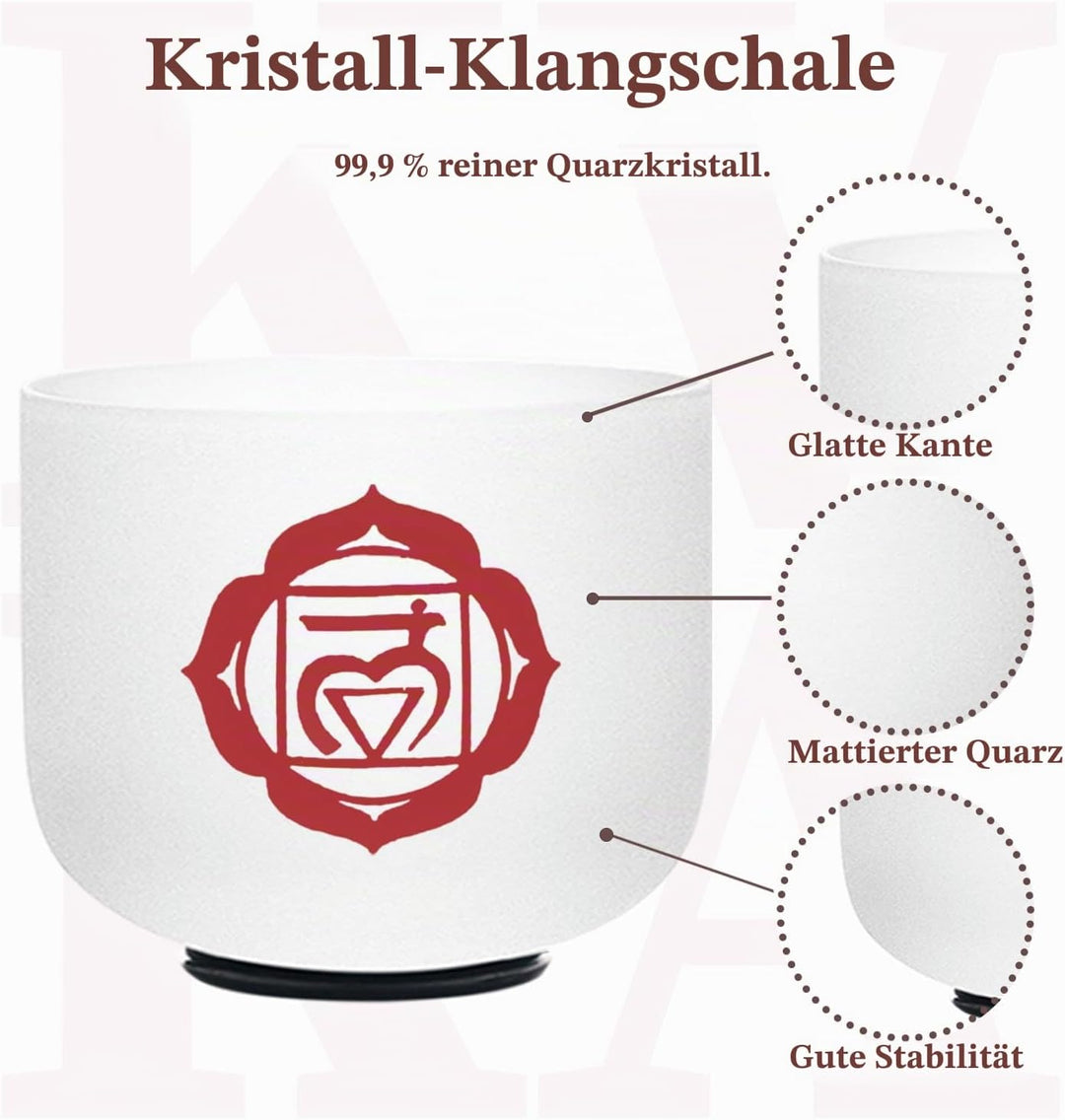 KVKA Kristall-Klangschalen Set, 7-12 inch 432Hz 7-Chakra Heilung Sound Healing Klangschalen für Yoga