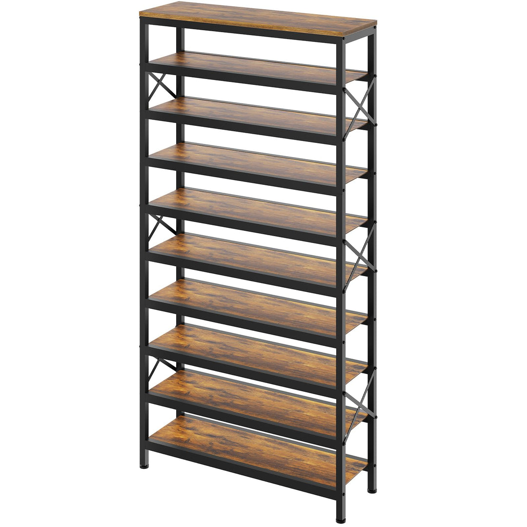 YATINEY 10-stufiges Schuhregal für Eingangsbereich, Schuhhalter, Schuhorganizer für 30-40 Paar Schuh