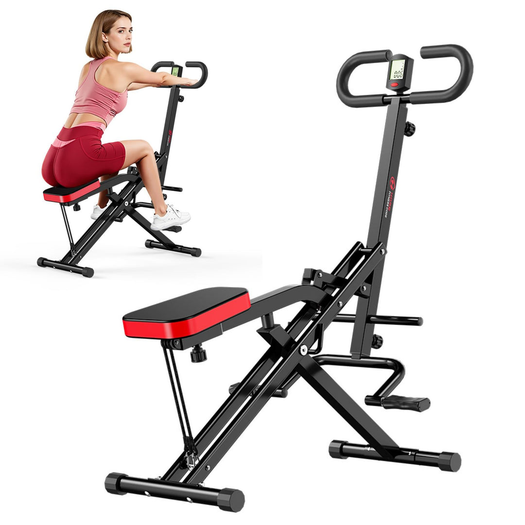 Squat Machine Faltbare Heimtrainer Fitnessgeräte, Assist Row-N-Ride Trainer, 165 kg belastbar, AB Bo