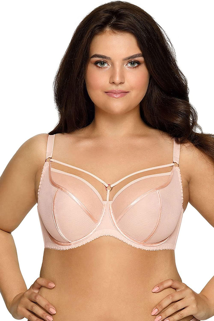 AVA Dame Soft-BH Netz Streifen Musterlos Träger Glänzend 1923 Protea Maxi 65D Beige, 65D Beige