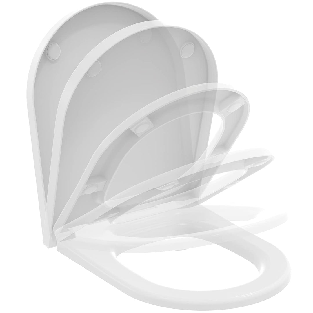 Ideal Standard T3760V1 Blend Curve WC-Sitz mit Softclosing, Wrapover Seidenweiss, Seidenweiss