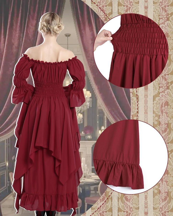 CR ROLECOS Viktorianisches Kleid Damen Piraten kostüm Mittelalter Kleidung Victorian Dress Karneval