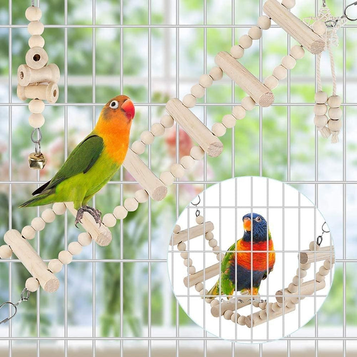 Vogel-Papageien-Spielzeug, 9 Stück, Vogelkäfig-Zubehör, Spielzeug, Barsch, Leiter, Kauspielzeug, Hän