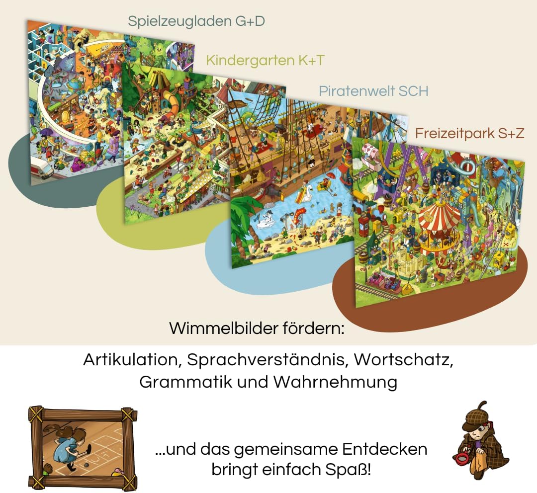 für Kinder 'Logopädie Spiele Sprachförderung Kindergarten' Hochwertig Illustriert [analog+digital nu