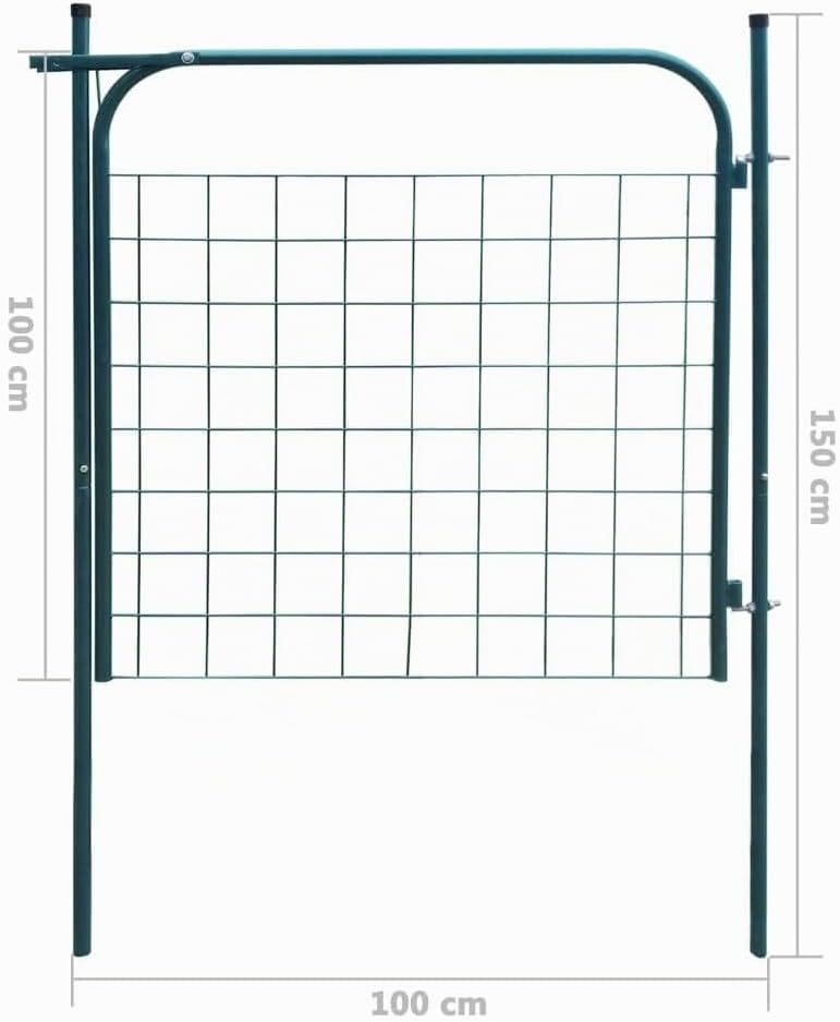 vidaXL Gartenzauntor Metallzauntor Stahl-Tor Tor-Paneel Tor 100 x 100 cm Grün, Grün