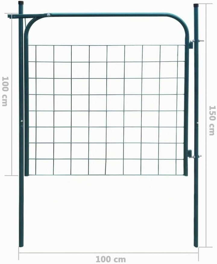 vidaXL Gartenzauntor Metallzauntor Stahl-Tor Tor-Paneel Tor 100 x 100 cm Grün, Grün