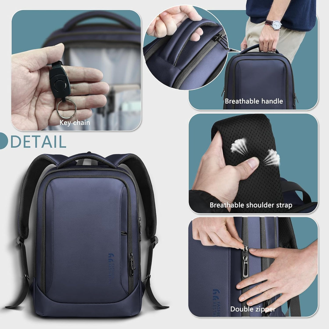 Laptop Business Rucksack Herren mit 15,6 Zoll laptopfach mit USB-Ladeanschluss Diebstahlsicher Handg