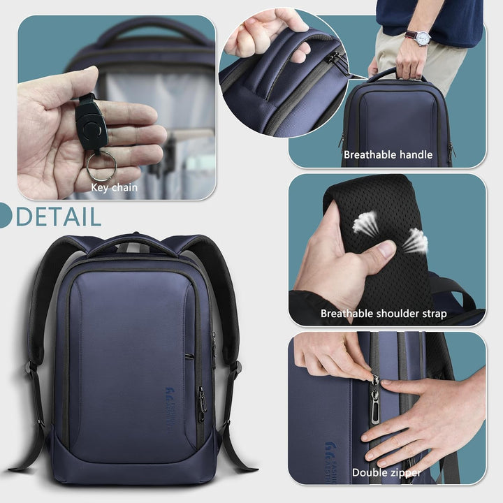 Laptop Business Rucksack Herren mit 15,6 Zoll laptopfach mit USB-Ladeanschluss Diebstahlsicher Handg