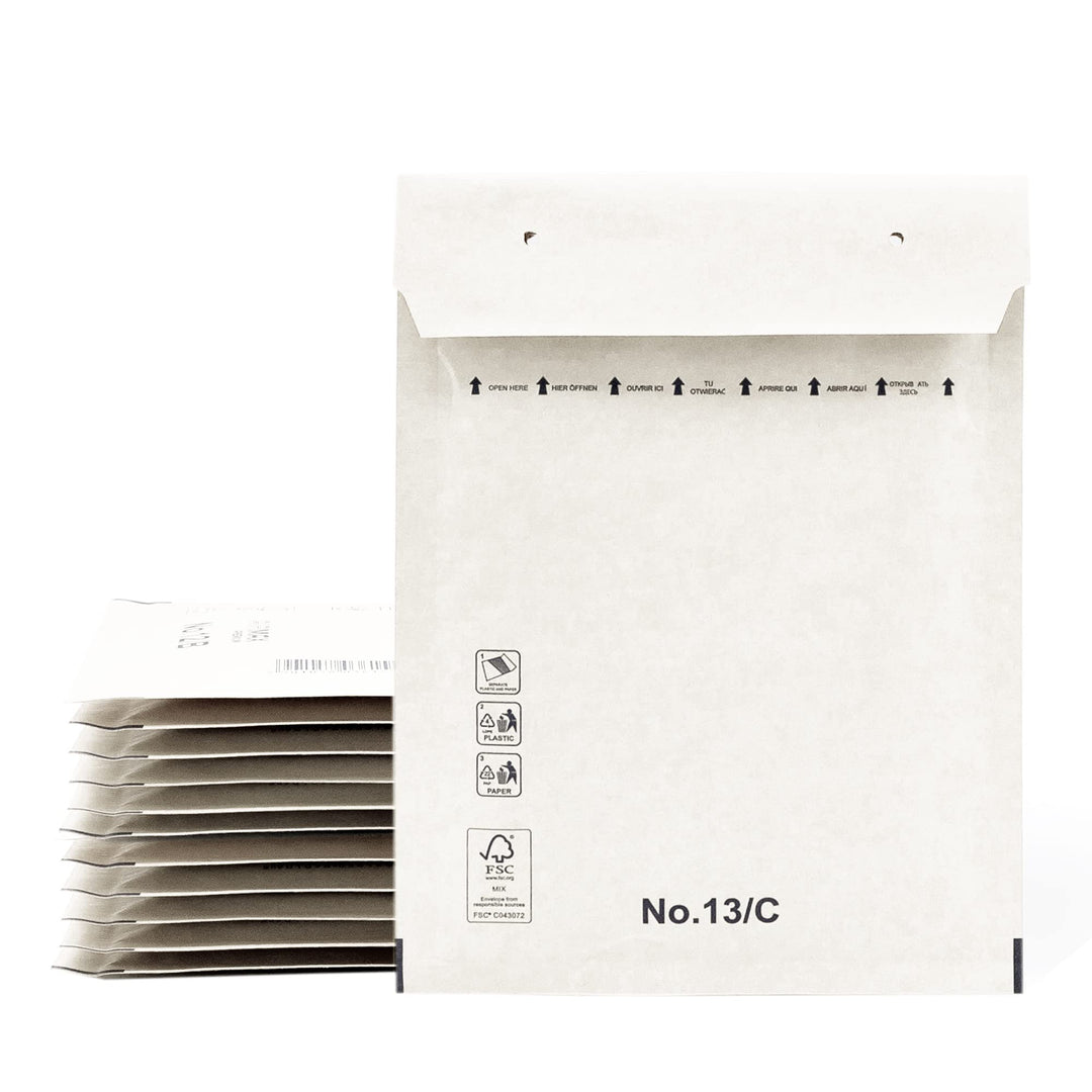 Gepolsterte Umschläge, Versandumschläge, Papiertüten mit Blaseninnen, Weiss, Versandtaschen mit Kleb