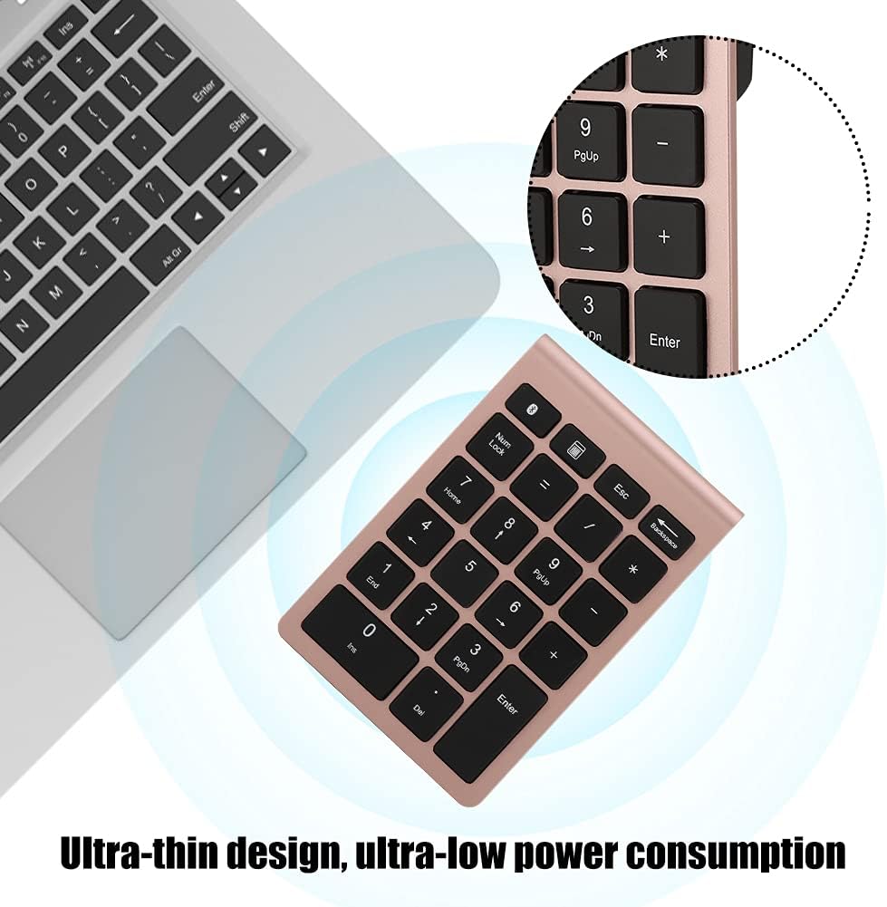 Goshyda 22 Tasten Numerisches Tastenfeld, Bluetooth Wireless Keyboard, Portable Financial Accounting