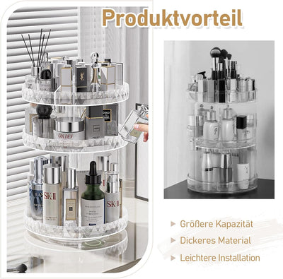 SLHEQING Kosmetik Organizer 360 Grad Drehbarer Multifunktionale Make up Aufbewahrungsbox Einstellbar