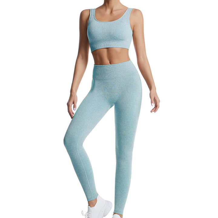 dohomiryo Damen Sportanzüge Jogginganzug Sport Sets 2 Teilig Workout Outfit Set Sport Crop Top+Hohe