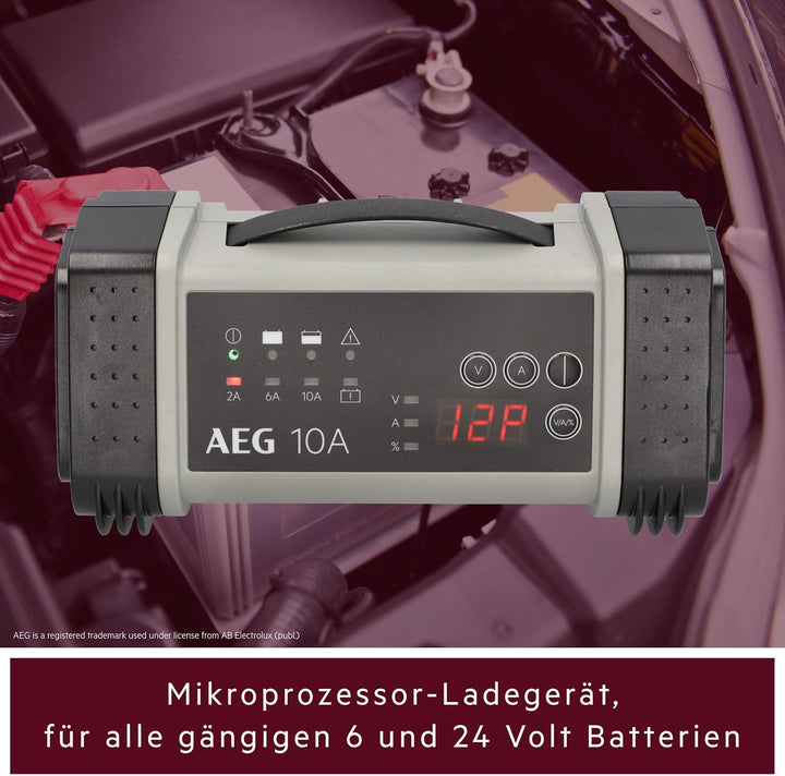 AEG Automotive 97024 Mikroprozessor-Ladegerät LT 10 Ampere für 12 und 24 V Batterien, 9-stufig 10 Am
