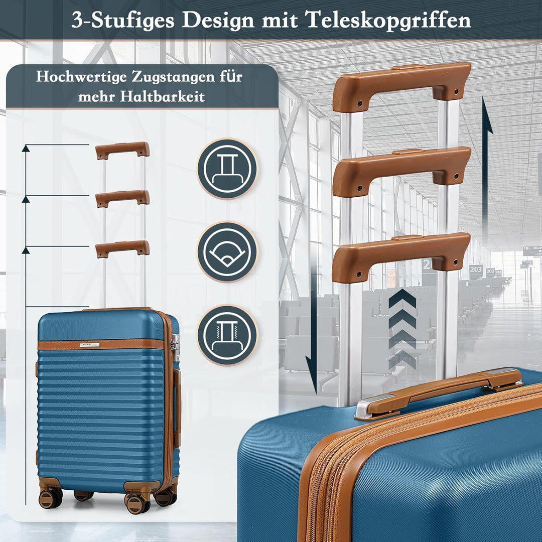 Joyway Kofferset 5tlg von ABS Hartschalen Erweiterbar Trolley Kofferset mit 4 Rollen und TSA-Schloss