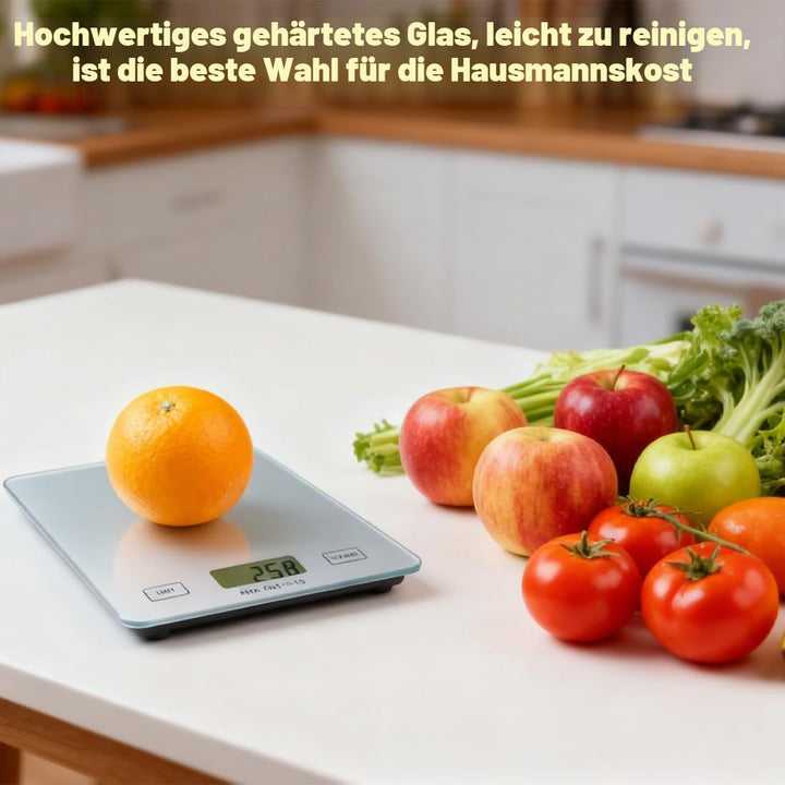 Küchenwaage Digital, digitale Küchenwaage bis zu 5 kg Tragkraft, Backwaage, klassisches Design, leic