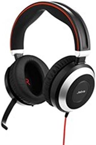 Jabra Evolve 80 UC Stereo Over-Ear Headset, kabelgebunden – Unified Communications Kopfhörer mit akt