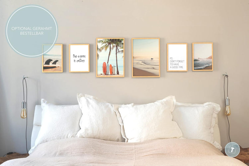 Papierschmiede® Mood Poster Set Surfers Holiday, Bilder Wohnzimmer Deko Schlafzimmer, 2x DIN A3 und