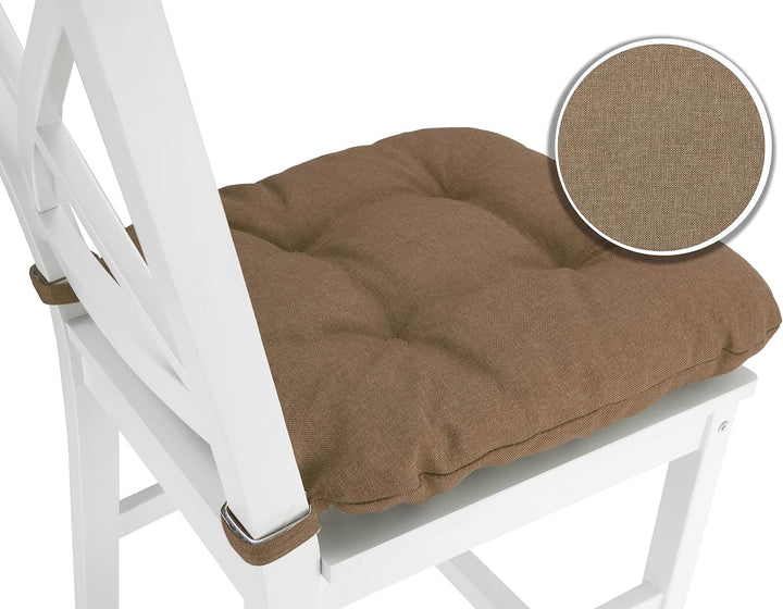 sunnypillow 4er Set Stuhlkissen mit Klettverschluss Masse: 40 (vorne) | 35 (hinten) x 40 x 8 cm Pols