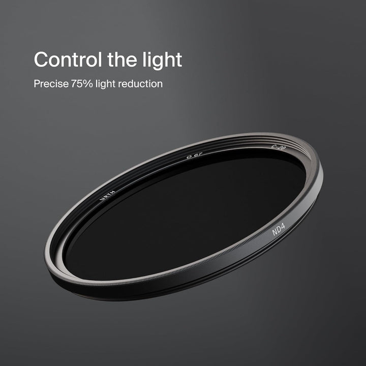 Urth 52 mm Graufilter ND4 (2 Stop) ND Filter (Plus) — Neutraldichte, 20-lagig nanobeschichtet, ultra