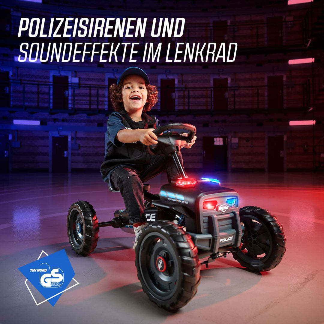 BERG Pedal-Gokart Buzzy Police, für Kinder ab 2 Jahren, mit Soundbox, Police