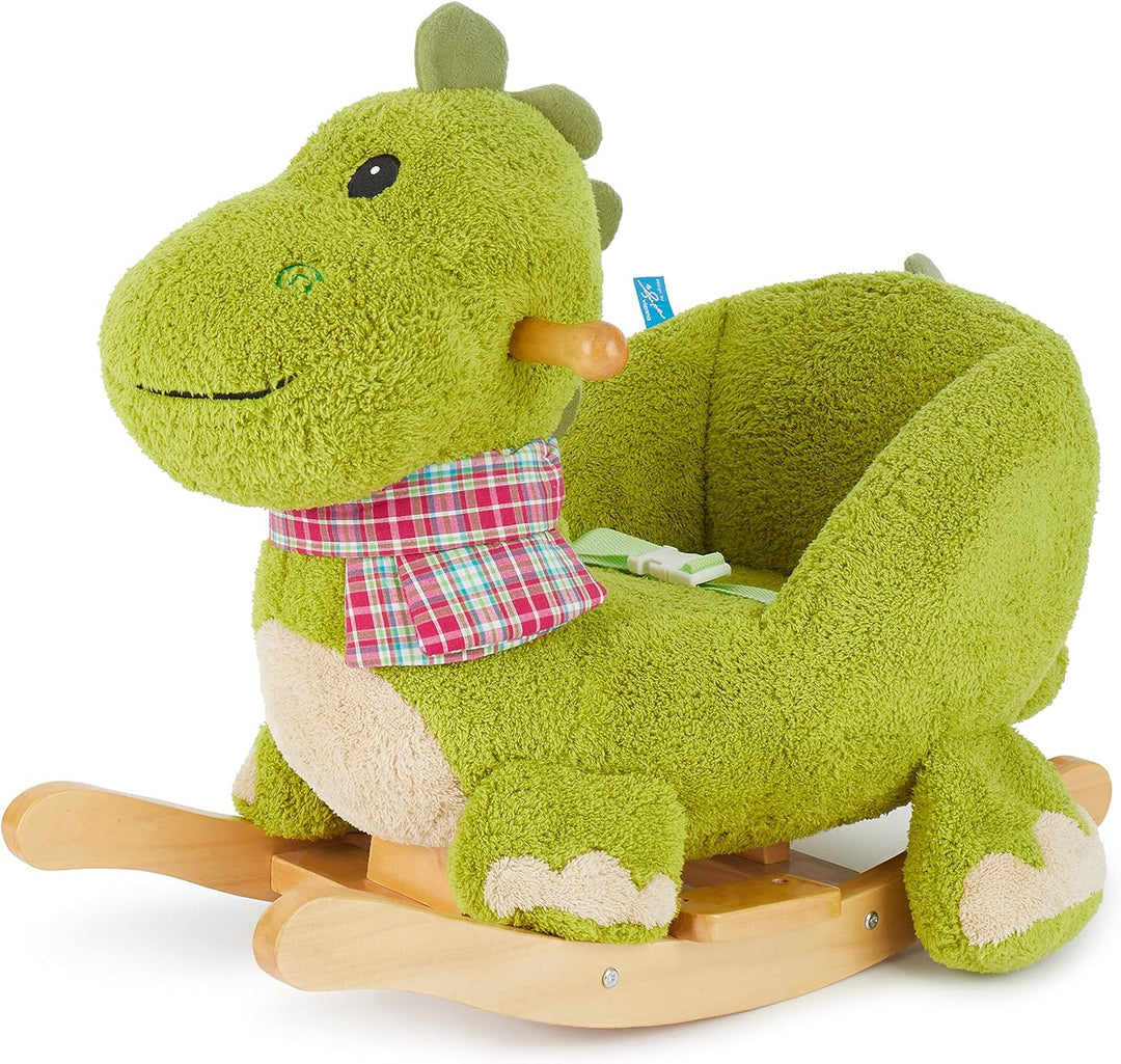 Bieco Plüsch Schaukeltier Dino | Kinder Schaukelstuhl mit Sicherheitsgurt | Baby Schaukel | Schaukel