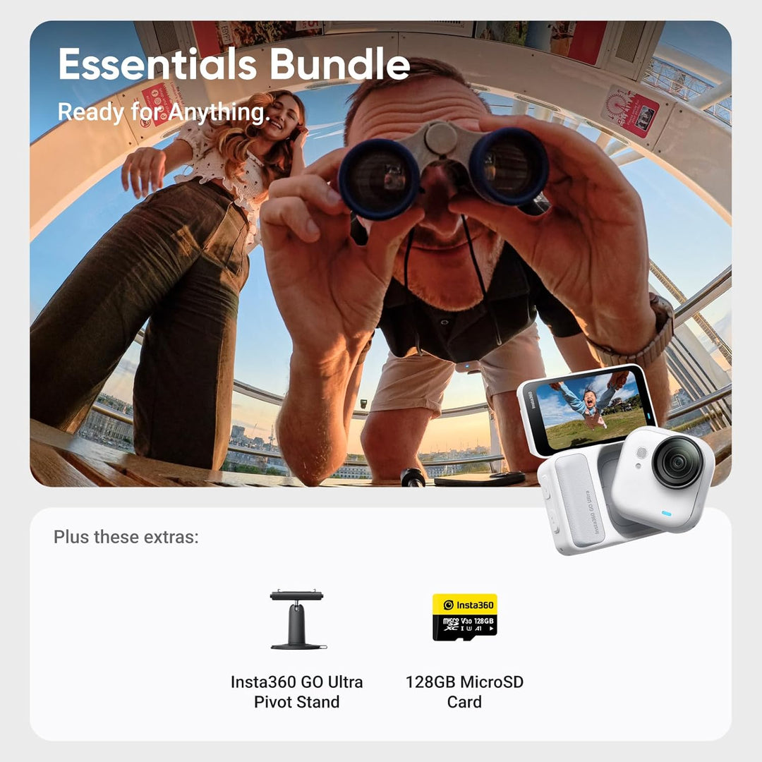 Insta360 GO Ultra Must-Have-Bundle Polarweiss- freihändige 4K Mini-Cam, leicht & mobil, top bei weni