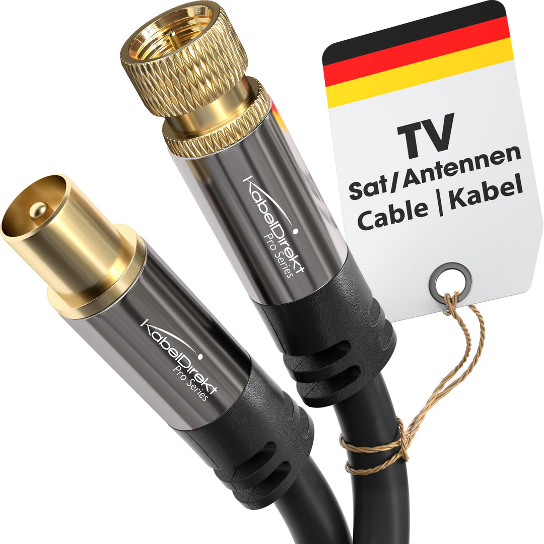 KabelDirekt – 4K SAT Kabel &amp; Antennenkabel, Koaxialkabel – 10m – In Deutschland entwickelt (TV-Kabel