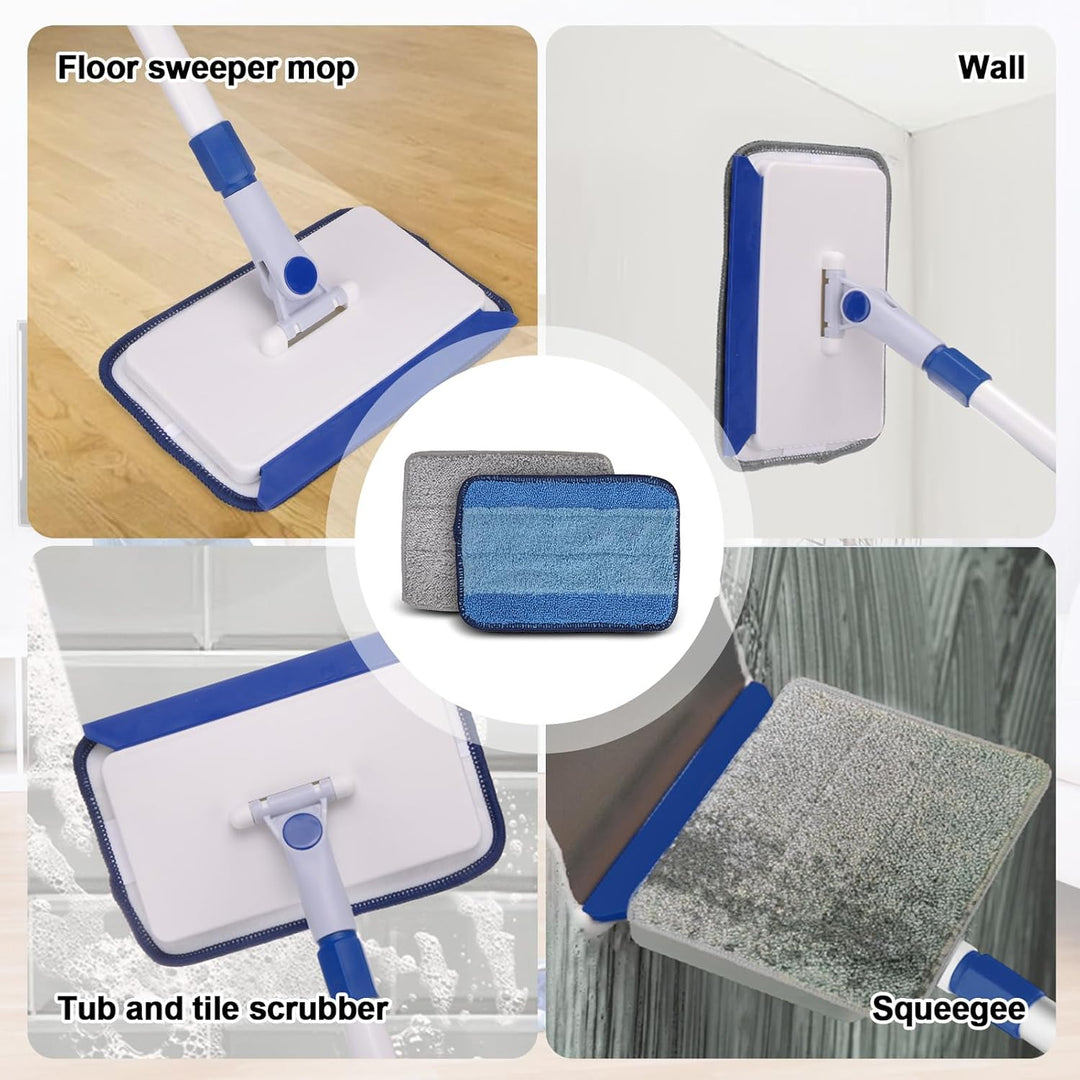 Qaestfy Wandreiniger Fliesenreiniger Gerät Fliesenwischer mit 152cm Aluminium langem Griff Bad Reini