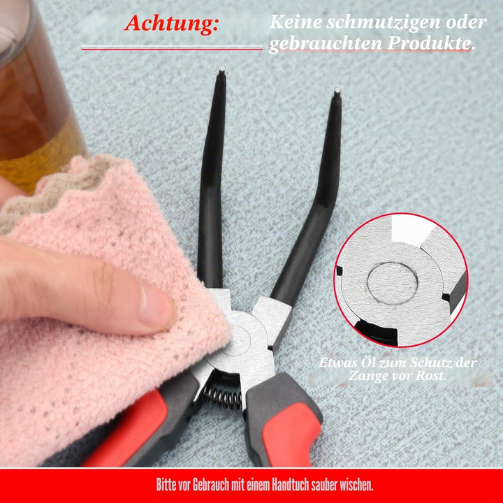 SPEEDWOX Interner Hauptzylinder-Sprengringzange, interner Ringentferner, 90 Grad gebogene Nase, Sich