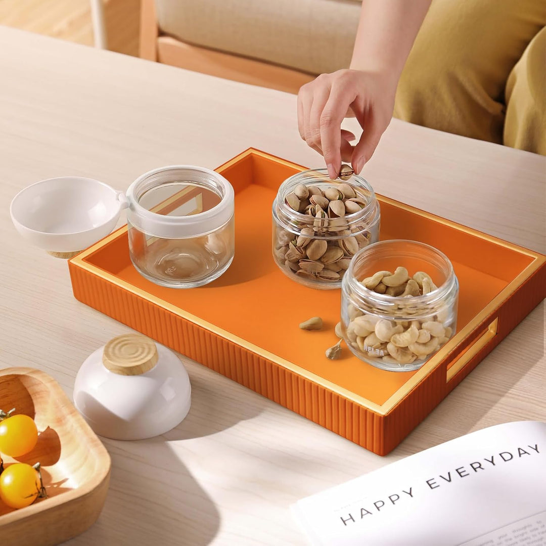 SANZIE Ledertablett, Schreibtisch-Aufbewahrung, Organizer, Premium-Serviertablett, dekoratives Table