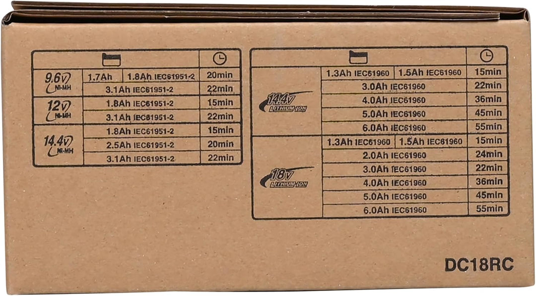 Makita Ladegerät DC18RC für 14,4 Volt und 18 Volt Schiebeakkus, 195584-2, Ladegerät