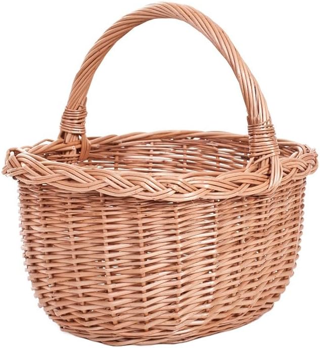 Geschenkkorb aus Weide, Weidenkorb in Naturfarbe, Präsentkorb, Dekorationskorb, Henkelkorb